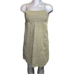 Y2K Abercrombie & Fitch Linen Summer Dress Sage Green Minimalist Elevated Basics